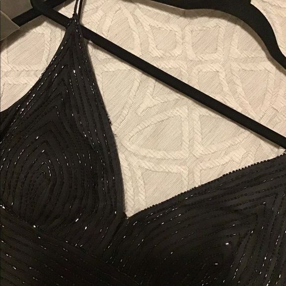 Adrianna Papell beaded Spaghetti Strap V-Neck Gown - Picture 7 of 8